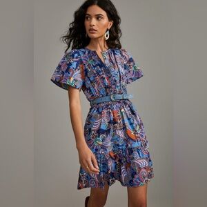 Anthropologie Somerset Paisley Print Mini Dress.